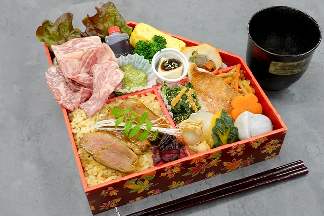 謹製 鴨重と黒毛和牛ローストビーフの彩り膳