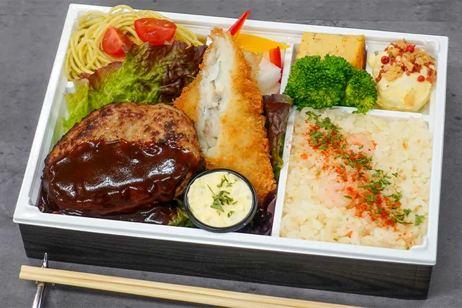 デミグラスハンバーグのイタリア洋食御膳