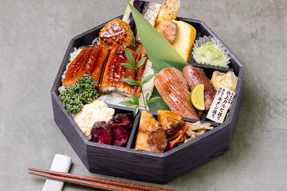うなぎ飯と特撰 肉ずしの八角御膳