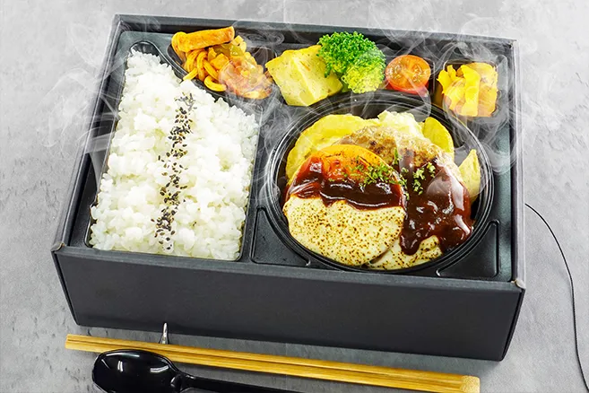 温まる!ハンバーグ弁当 トマトとチーズのディアボラ風